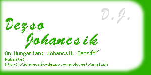 dezso johancsik business card